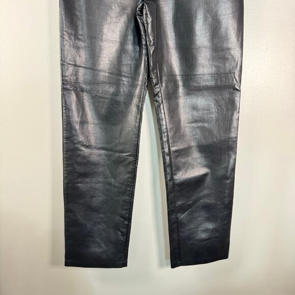 Wilfred Black Leather Pants Stretch High Waist Straight Leg Womens Size 12 - Picture 6 of 13